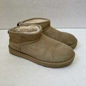 UGG X MADHAPPY ULTRA MINI BOOTS IN TAN SUEDE